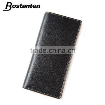 Business Men Genuine Leather Money Clip Long Wallet and Clutch Bag photo-2