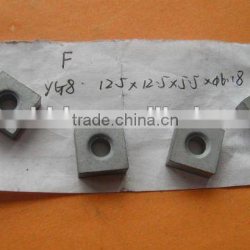 YG8C carbide inserts onto chain saws for stone cutting