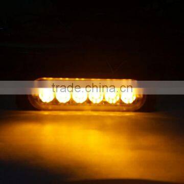 New arrival amber 6LED auto strobe lights, grille emergency flash warning LED strobe light