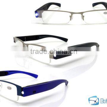 Metal frame LED light reading glasses(BRM3486)