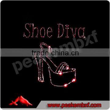 Glitter High Heel Shoe Diva Rhinestone Motif Custom Design