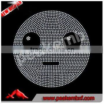 Hotfix Motif Smiling Face Cute Rhinestone Emoji Transfer For Garment Decoration