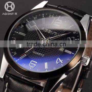 AGENTX Men's Japan Quartz High Quality Soft Genuine Leather Band Watch photo-3