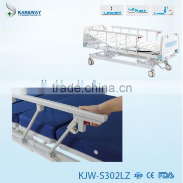 central locking castors modern manual 3 function shake hospital bed in pakistan