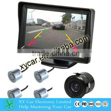 4.3inch car visible rear view stand parking sensor supporting back up night vision camera XY-8436