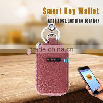 Small Mini GPS Security Bluetooth Genuine Leather Key Wallet Wholesale photo-4