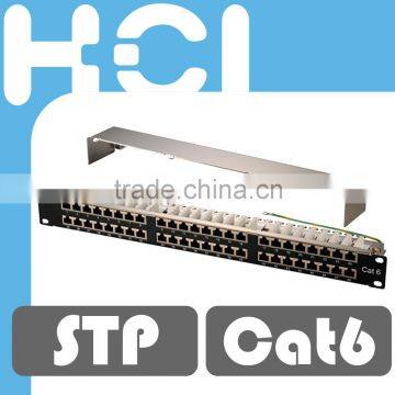 Taiwan Manufacturer 1U 48Port Cat6 Shielded STP 110 LSA IDC Modular Patch Panel