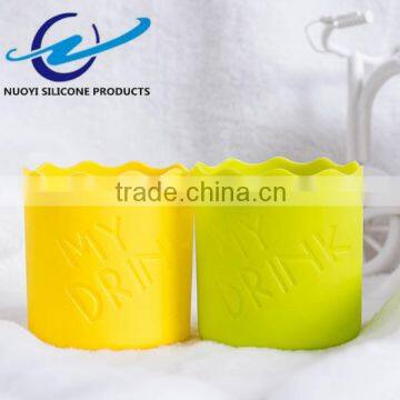 Candy Color Glass Bottle Silicone Cup Sleeve for Creative Mug