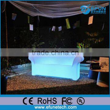 Party and Nightclub Remote Control Rechargeable Rgb Color Changing Plastic Illuminated Led Curved Couch Sofa