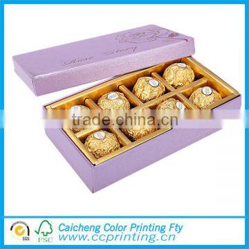 Popular cardboard paper candy/chocolate/cake packing box with handle and clear window