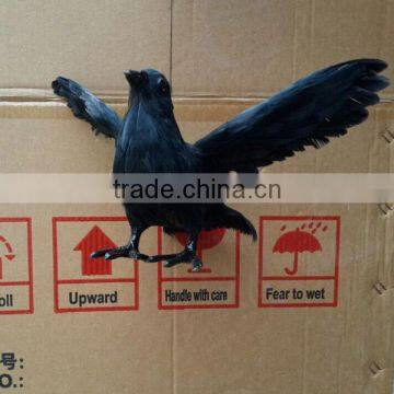 Artificial Feathered Black Raven Crow Bird halloween props crow