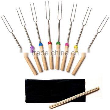 Marshmallow Roasting Sticks, Hot Dog Campfire Accessories 34 Inch Telescoping Forks