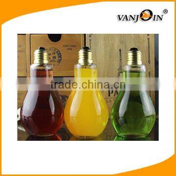 High Quality Big Mouth Unique Shaped Light Bulb Shape 700ML Plastic Bottle for Beverage Bottles