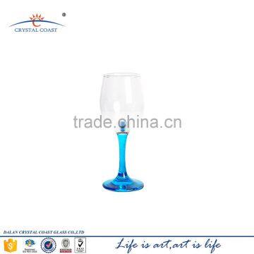 Hand Painted Blue Colored Stem Wine Glass