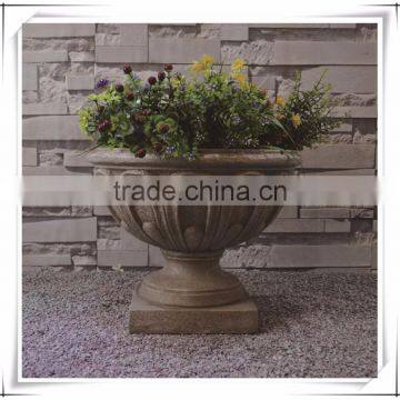 Fiberglass Outdoor Fluted Imitate Natural Stone Planters photo-6