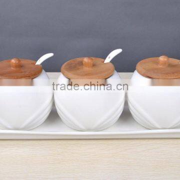 hot sale high quality porcelain ceramic kitchen canisters/ceramic kitchen canister sets/3pcs ceramic canister sets