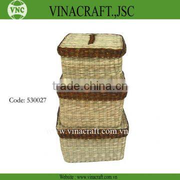 seagrass basket Square Storage boxes set of 3