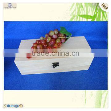 Small Custom Unfinished Rustic Hinged Wooden Box photo-5
