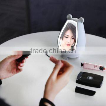 Simple Fashion Multi-functional Cute Bear Desk Clock With Mirror/LED Back Light/Bluetooth Speaker/Temperature Digital Clock photo-3