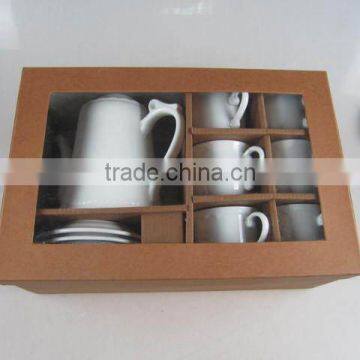 Plain white Ceramic Tea Set Coffee Cup Set Porcelain with Gift Box