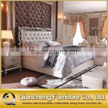 2017 New Design Modern Leather Bed Room Furniture Bedroom Set Bed photo-2