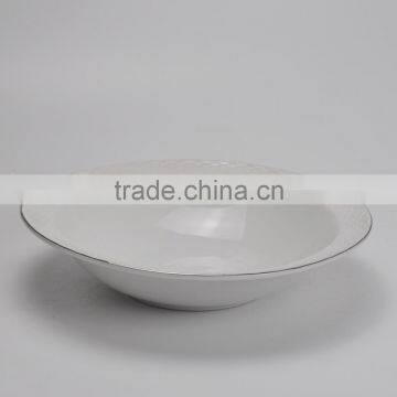 popular straw hat shape bowl with silvery line,with customized printing