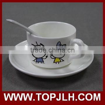 Sublimation Coated White Porcelain Small Fancy Coffee Cup Set photo-6