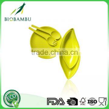 Fashionable Promotional Biodegradable Bamboo Fiber Plates Set photo-3