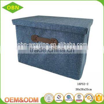 China Custom Decorative Fabric Foldable Collapsible Kids Toy Small Storage Box With Lid photo-2