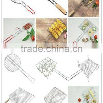 BBQ Three Fish Wire Grill With Chrome Plate photo-5