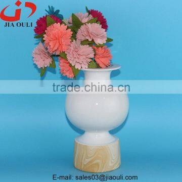 NEW design color and wood grain ceramic flower vase for home decoration