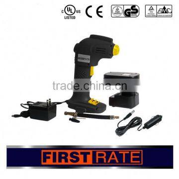 Powerful Portable Rechargable 9.6V 12V 14.4V 18V cordless air compressor