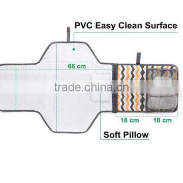 2017 New Design Fashion Polyester Travel Baby Foldable Changing Mat for Shopping