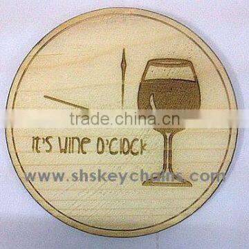 Wine-o-Clock Wooden Coaster laser Engraved