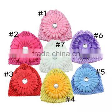 2015 Kid's Winter Big Flower Hats Handmade Knitted Hat Crochet Hat photo-2
