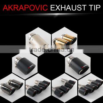 auto tuning ss304 carbon fiber akrapovic muffler tip in exhaust pipe