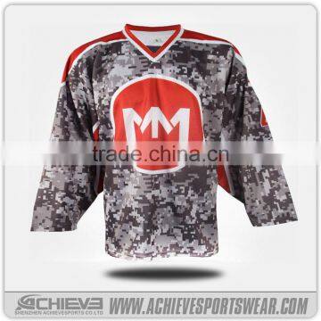 Factory price sportswear camouflage hockey jersey custom reversible hockey jerseys