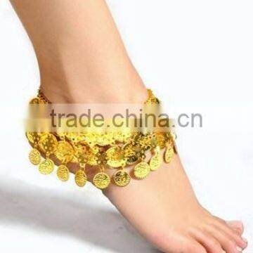 Gypsy metal belly dance anklet with coins