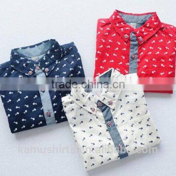 Boys buttons down printed shirts fashion new design shirts for children