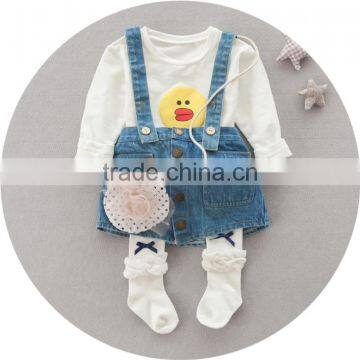 Wholesale Newborn Baby Clothes Set Cowboy Shoulder-straps Two-piece photo-5