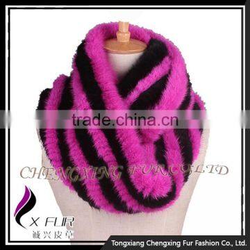 CX-S-170C 2017 Winter Fashion Accessories Knitted Snood Scarf Mink Fur Scarf photo-5