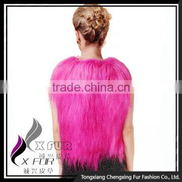 CX-G-B-199B Long Hair 2016 New Genuine Goat Fur Vest photo-5