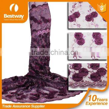 Bestway Textile FL0072 In Pink Color Dubai French Chantilly Lace Wholesale photo-4