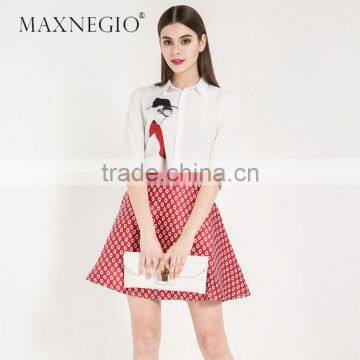 Wholesale new style fashion A-line mini short ladies skirt latest formal skirt blouse patterns for ladies