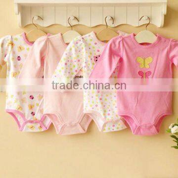 mom and bab 2013 Spring baby romper 100% cotton long bodysuit 4in1 gift box