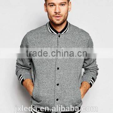 Men zip up plain varsity sweatshirt jacket custom, spring / autumn apperel OEM supplier