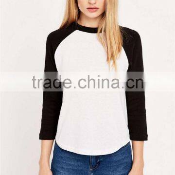 Crew Neck Wholesale 3/4sleeve Blank t Shirt Ringer t Shirt photo-2