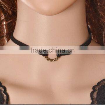 Vintage twist charm velvet necklace diy black choker velvet necklace for her love gifts 2016