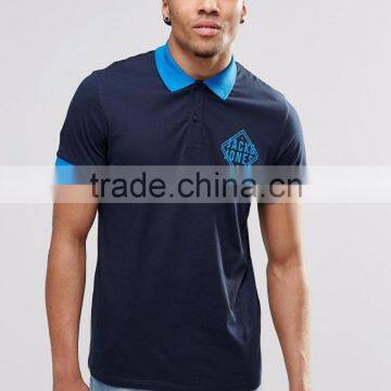 MGOO New Design Casual Summer Plain Side Split 180g 100% Cotton Short Sleeve Mens POLO T-Shirt With Chest Printing photo-5