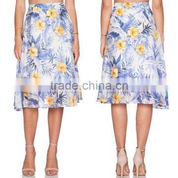 MGOO Korea Style Women Pleated Floral Summer Skirts High Waisat Fashion African Skirts 15145A408 photo-2